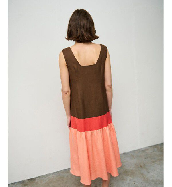 Grace Class「リネンタッチ配色ワンピース」|ワンピース|