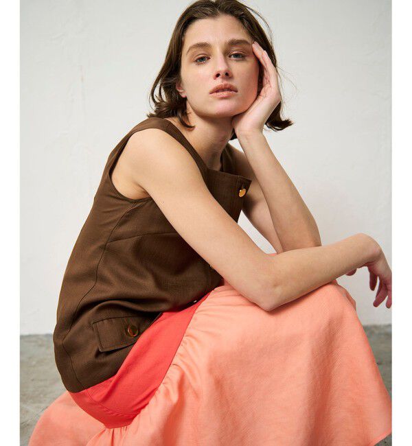 Grace Class「リネンタッチ配色ワンピース」|ワンピース|