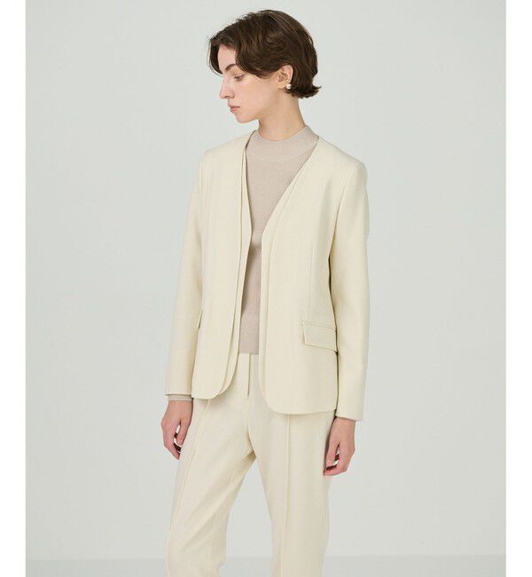 GRACE CONTINENTAL「ノーカラーレイヤードジャケット」|ノーカラージャケット|キナリ