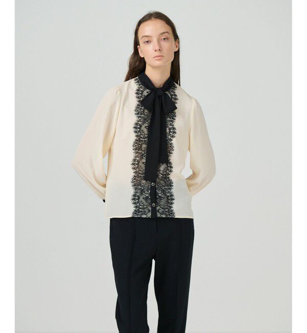 GRACE CONTINENTAL「レース付ブラウス」|シャツ・ブラウス|