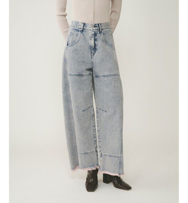 Diagram「ライン切替デニムパンツ」|デニム|ピンク