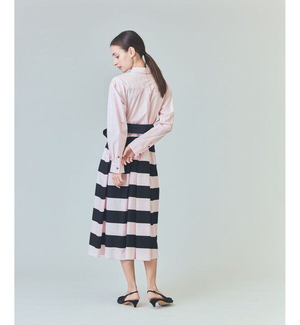  「ボーダーコンビシャツワンピース」|ワンピース|