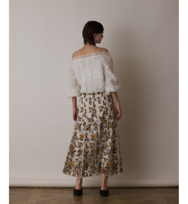 GRACE CONTINENTAL「サラサ刺繍チュールスカート」|スカート|