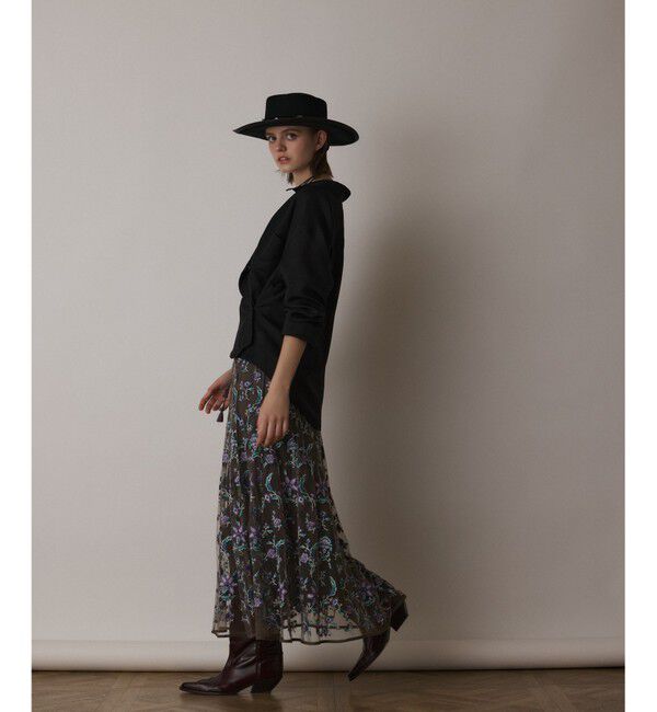 GRACE CONTINENTAL「サラサ刺繍チュールスカート」|スカート|