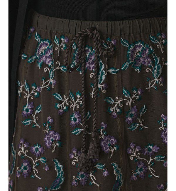 GRACE CONTINENTAL「サラサ刺繍チュールスカート」|スカート|