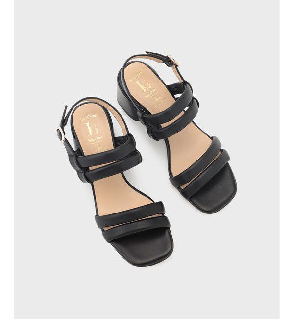  「LUCA GROSSI ラインパフヒール」|サンダル|ブラック