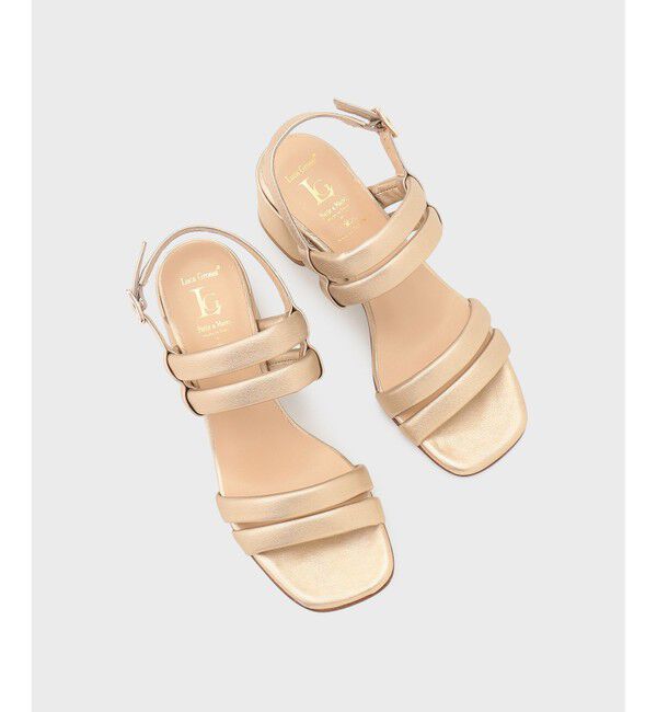  「LUCA GROSSI ラインパフヒール」|サンダル|ゴールド