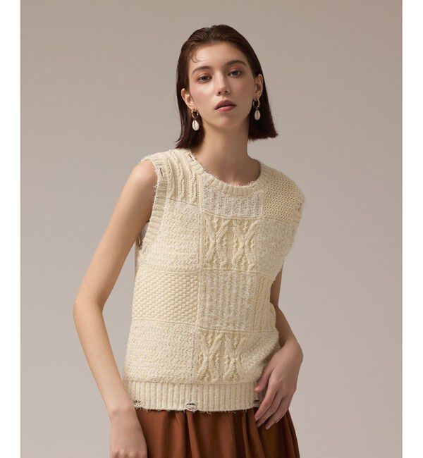 GRACE CONTINENTAL「パッチワークニットトップ」|その他|