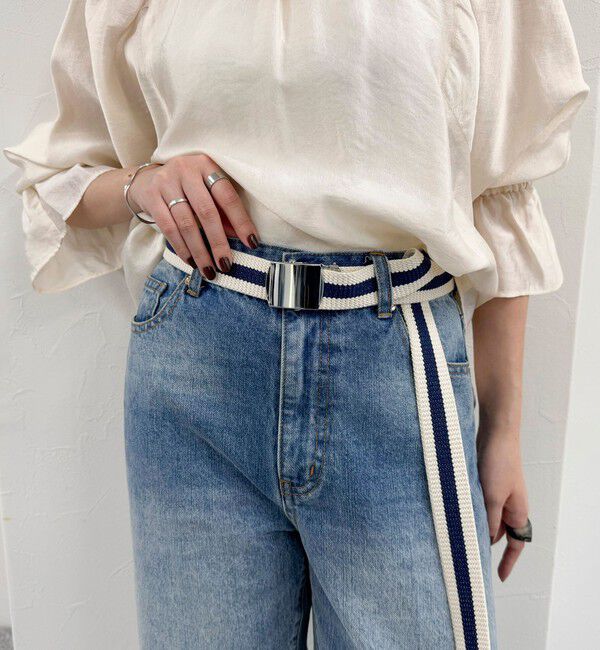 fredy emue「【atelier brugge/アトリエブルージュ】 シルバーバックルテープベルト」|ベルト|