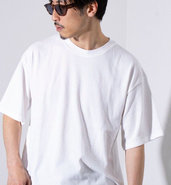 GLOSTER「【GLOSTER/グロスター】裾ドロスト 機能素材Tシャツ 無地T ショートスリーブ」|Tシャツ・カットソー|オフホワイト