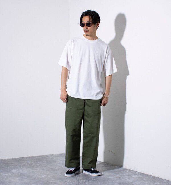 GLOSTER「【GLOSTER/グロスター】裾ドロスト 機能素材Tシャツ 無地T ショートスリーブ」|Tシャツ・カットソー|