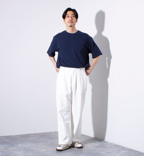 GLOSTER「【GLOSTER/グロスター】裾ドロスト 機能素材Tシャツ 無地T ショートスリーブ」|Tシャツ・カットソー|