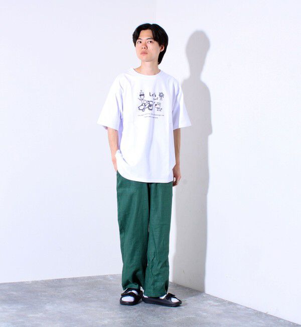 FREDY MAC「【tuu/トゥー】白黒プリントTシャツ ? Let's surf バイク＆サーフボード 」|Tシャツ・カットソー|