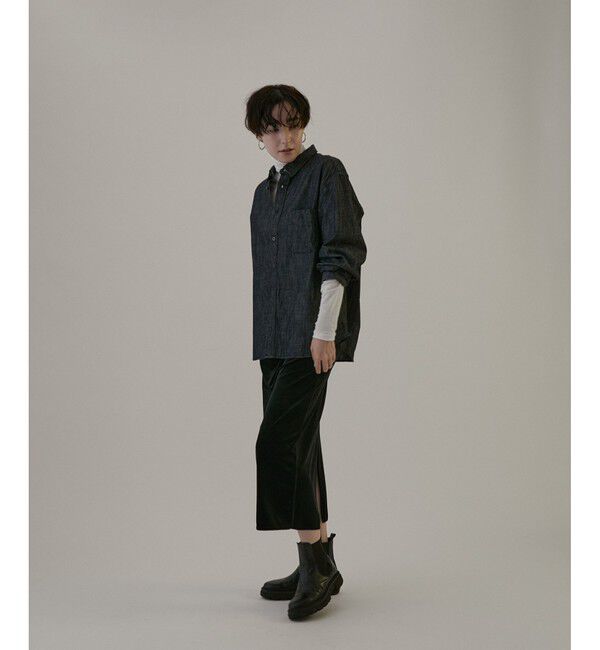 SALON adam et rope'「ベロアロングスリットタイトスカート【セットアップ対応・洗える】」|スカート|