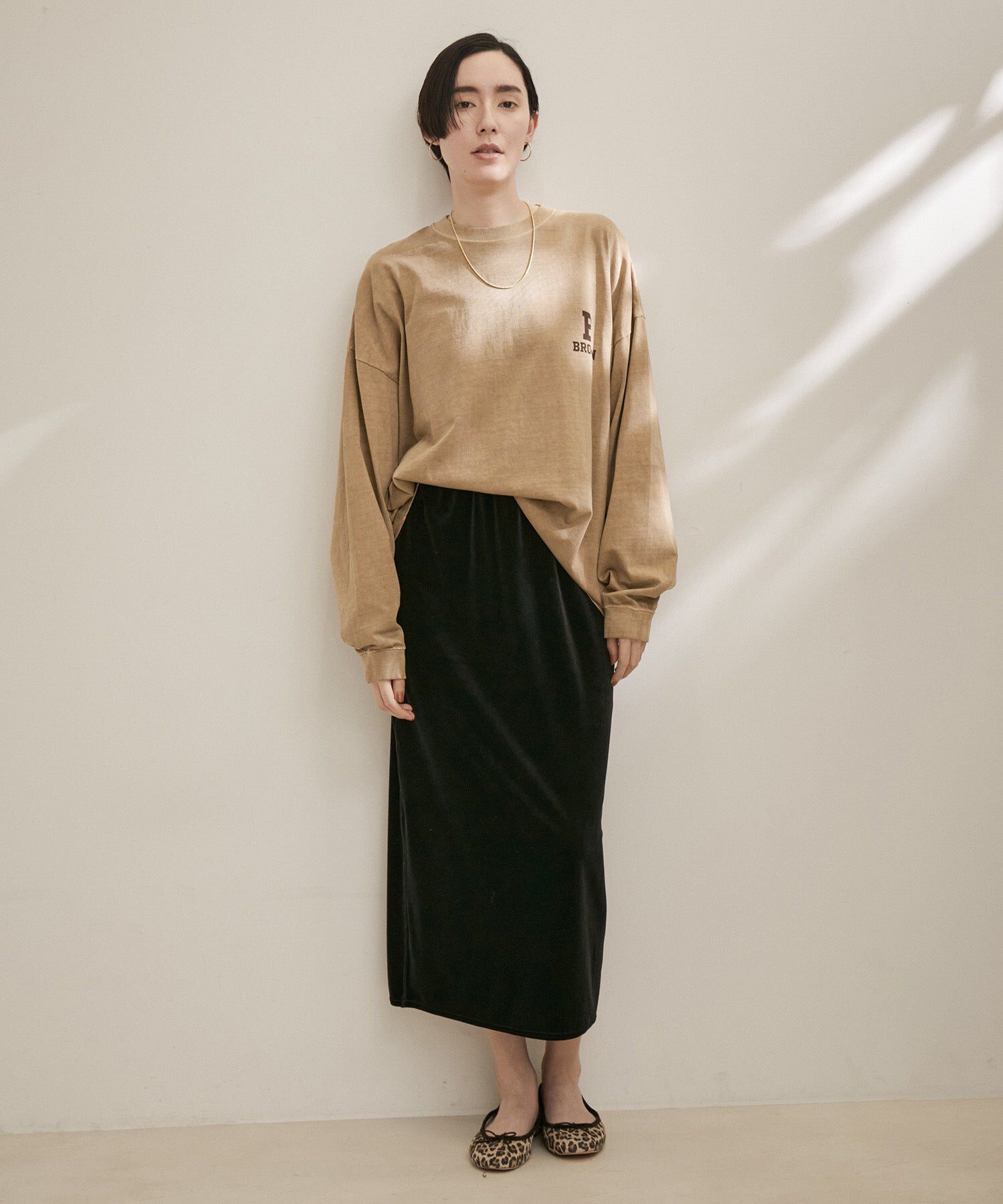 SALON adam et rope'「ベロアロングスリットタイトスカート【セットアップ対応・洗える】」|スカート|