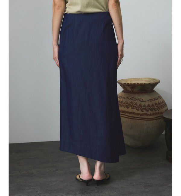 SALON adam et rope'「【セットアップ対応】デニムアシンメトリードレープスカート」|スカート|