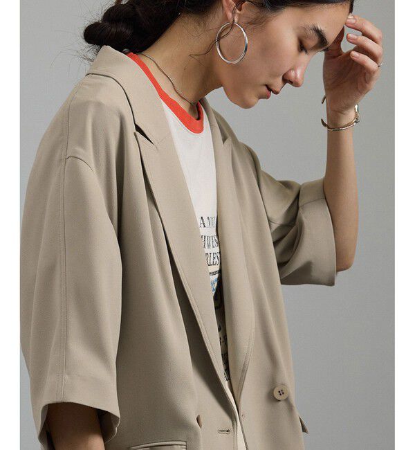 SALON adam et rope'「バックサテンハーフスリーブジャケット［セットアップ対応・今から秋まで］」|テーラードジャケット|