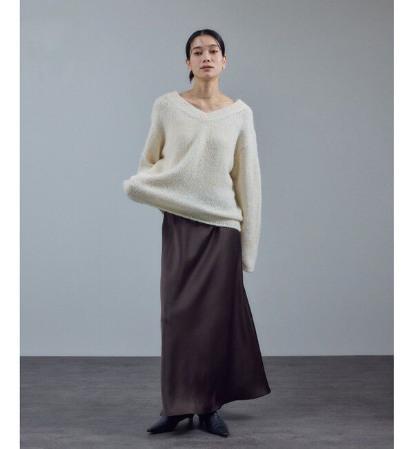 SALON adam et rope'「【W S（ドゥーブル）】ポインテッドトゥ レザーヒールショートブーツ」|ロングブーツ|