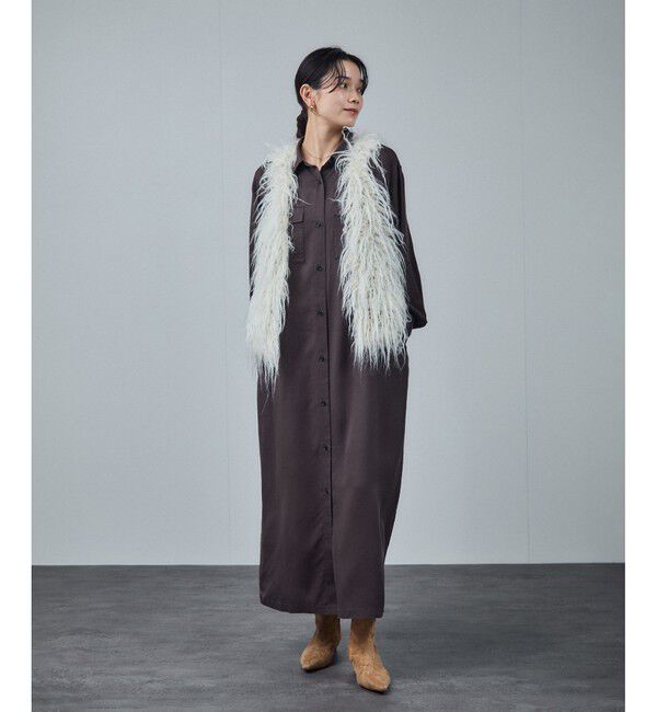 SALON adam et rope'「【W S（ドゥーブル）】ポインテッドトゥ レザーヒールショートブーツ」|ロングブーツ|