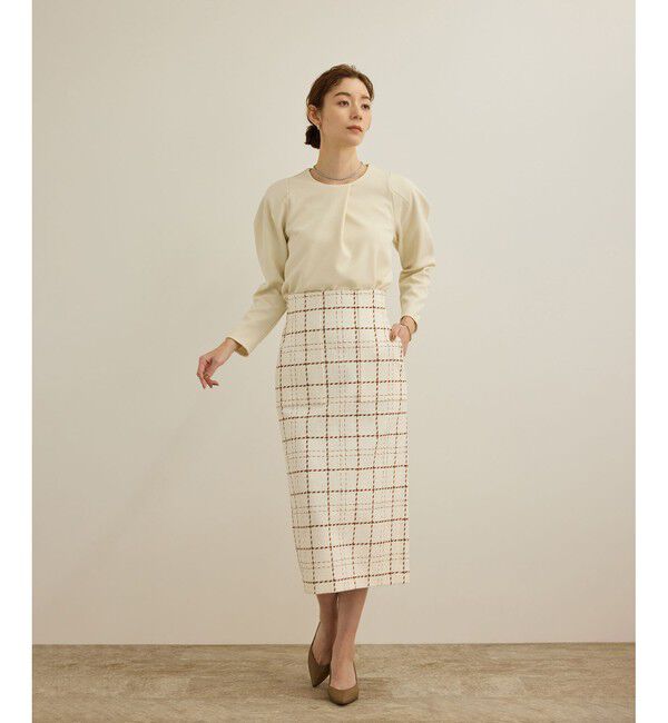 ROPE「【洗える】ジャガードニットプルオーバー（梨地プルオーバー）/セットアップ対応」|Tシャツ・カットソー|