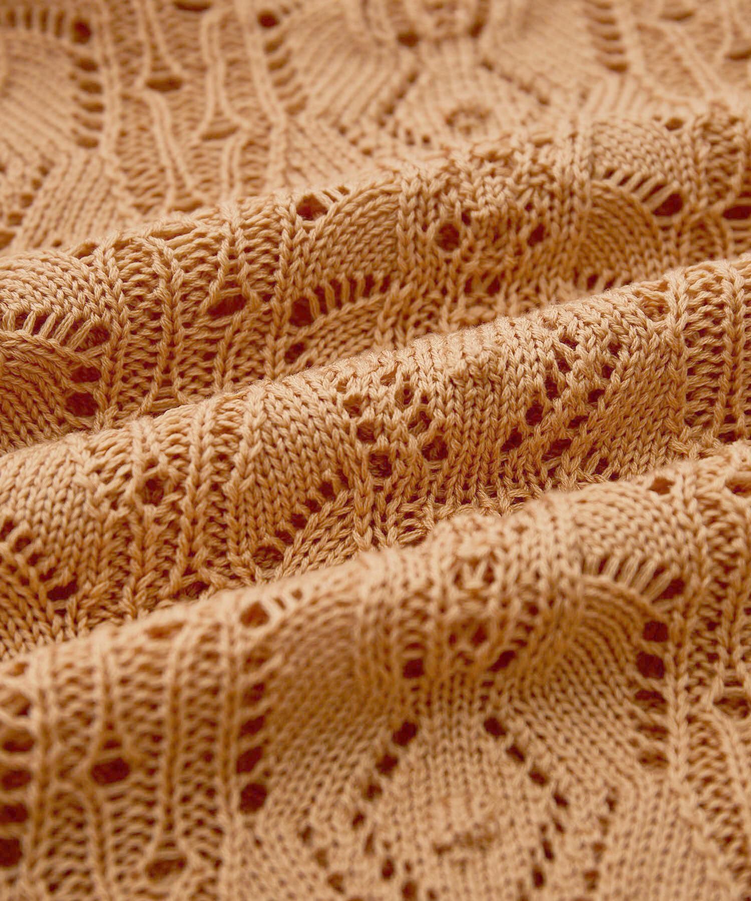 VIS「カギ編みポップコーンラッフルショルダーニット」|ニット・セーター|