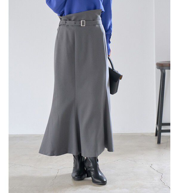 VIS「【防シワ】パウダリーツイルマーメイドスカート」|スカート|