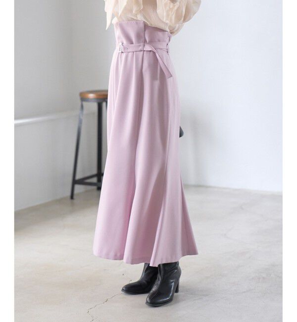 VIS「【防シワ】パウダリーツイルマーメイドスカート」|スカート|