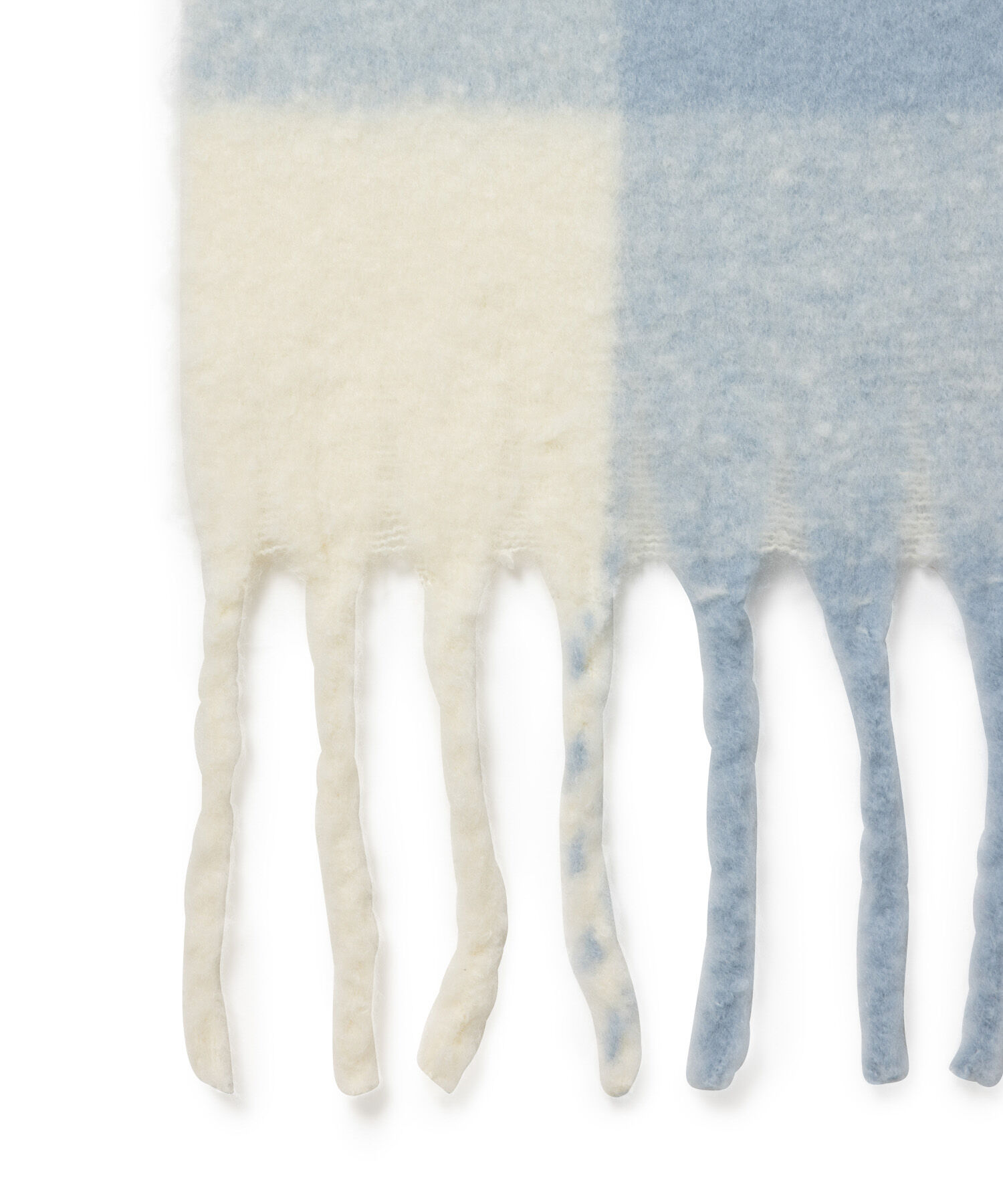 VIS「【リサイクルポリ】ブロックチェック太フリンジマフラー」|マフラー|