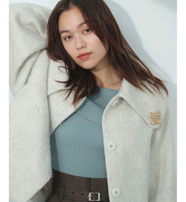 VIS「【アウター総選挙1位】ビッグカラーモモンガシャギーショートコート」|ブルゾン・スタジャン|