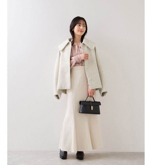 VIS「【アウター総選挙1位】ビッグカラーモモンガシャギーショートコート」|ブルゾン・スタジャン|