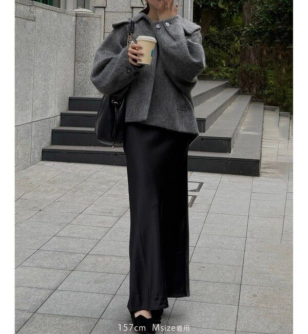 VIS「【アウター総選挙1位】ビッグカラーモモンガシャギーショートコート」|ブルゾン・スタジャン|