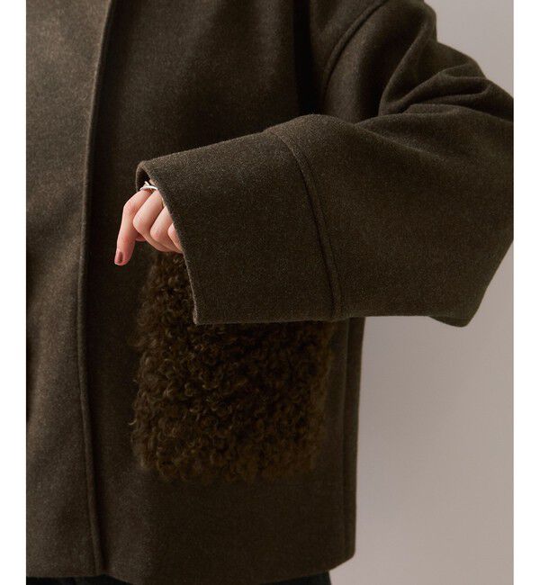 VIS「【WEB限定】ボアポケットノーカラーコート」|その他|