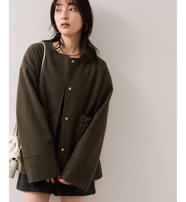 VIS「【WEB限定】ボアポケットノーカラーコート」|その他|