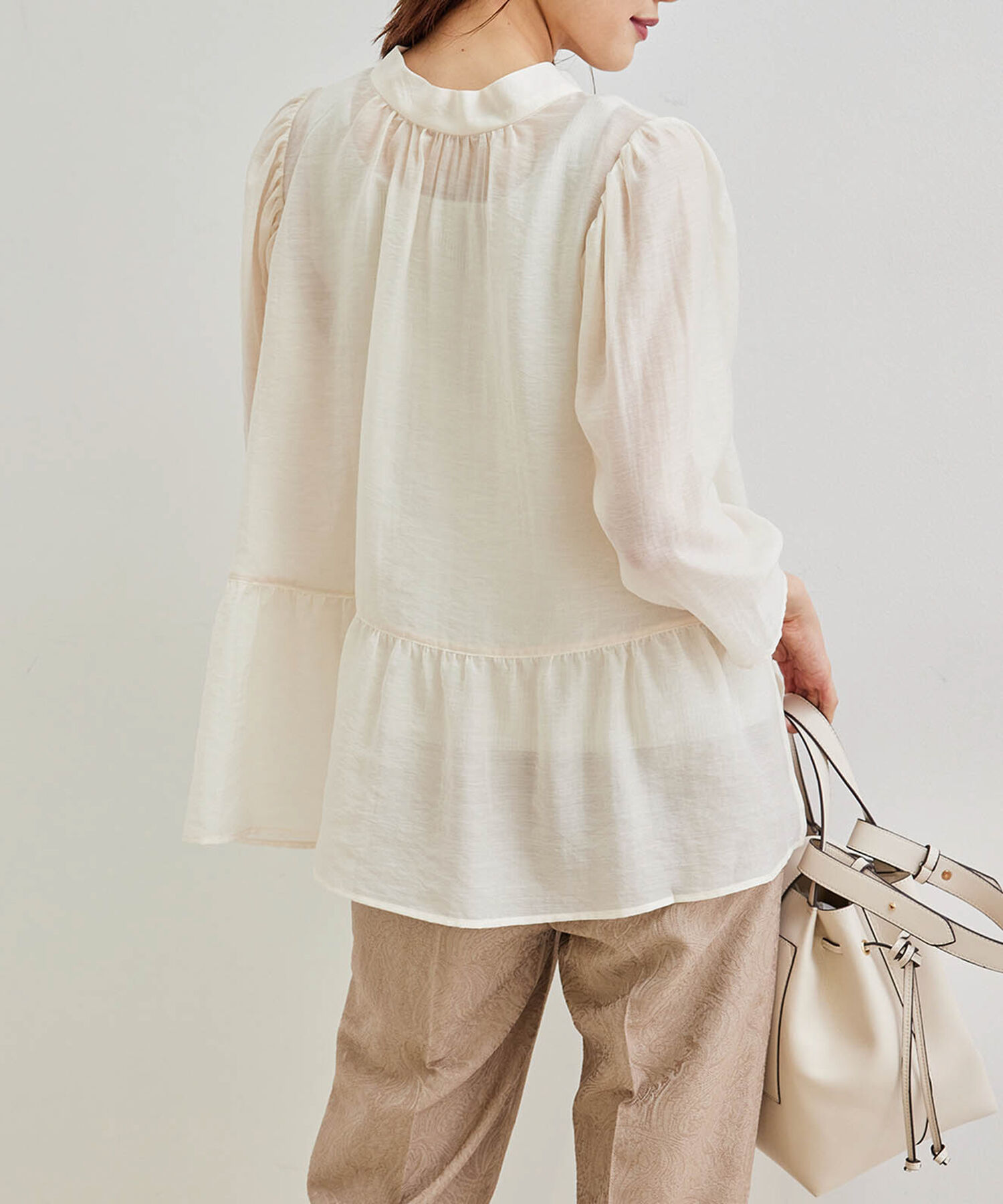 Rope&rsquo;Picnic「【2WAY】ボリュームスリーブシアーブラウス」|シャツ・ブラウス|