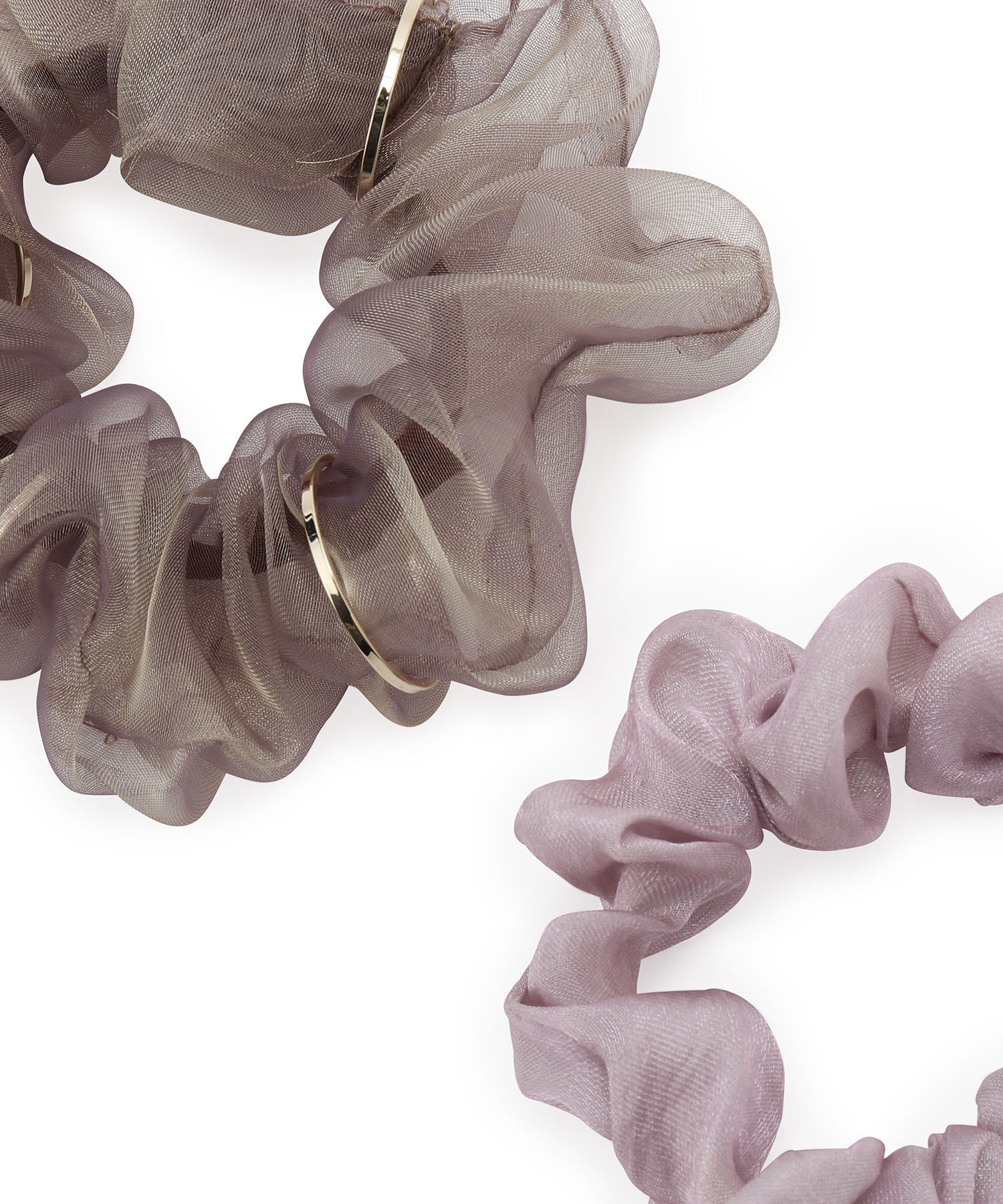 ROPE PICNIC PASSAGE「オーガンジー&times;シャイニーミニシュシュセット」|ヘアゴム・シュシュ|