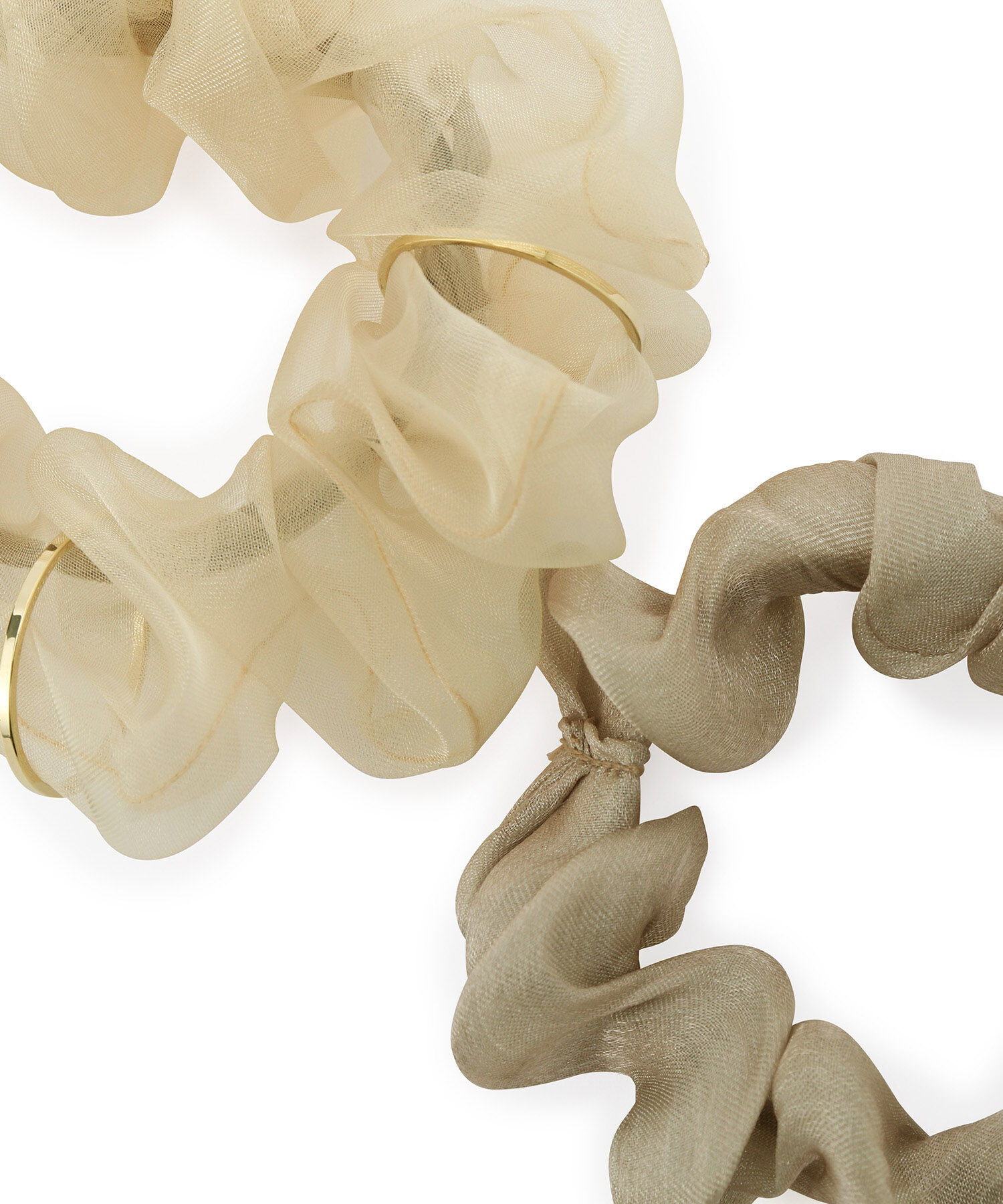 ROPE PICNIC PASSAGE「オーガンジー&times;シャイニーミニシュシュセット」|ヘアゴム・シュシュ|