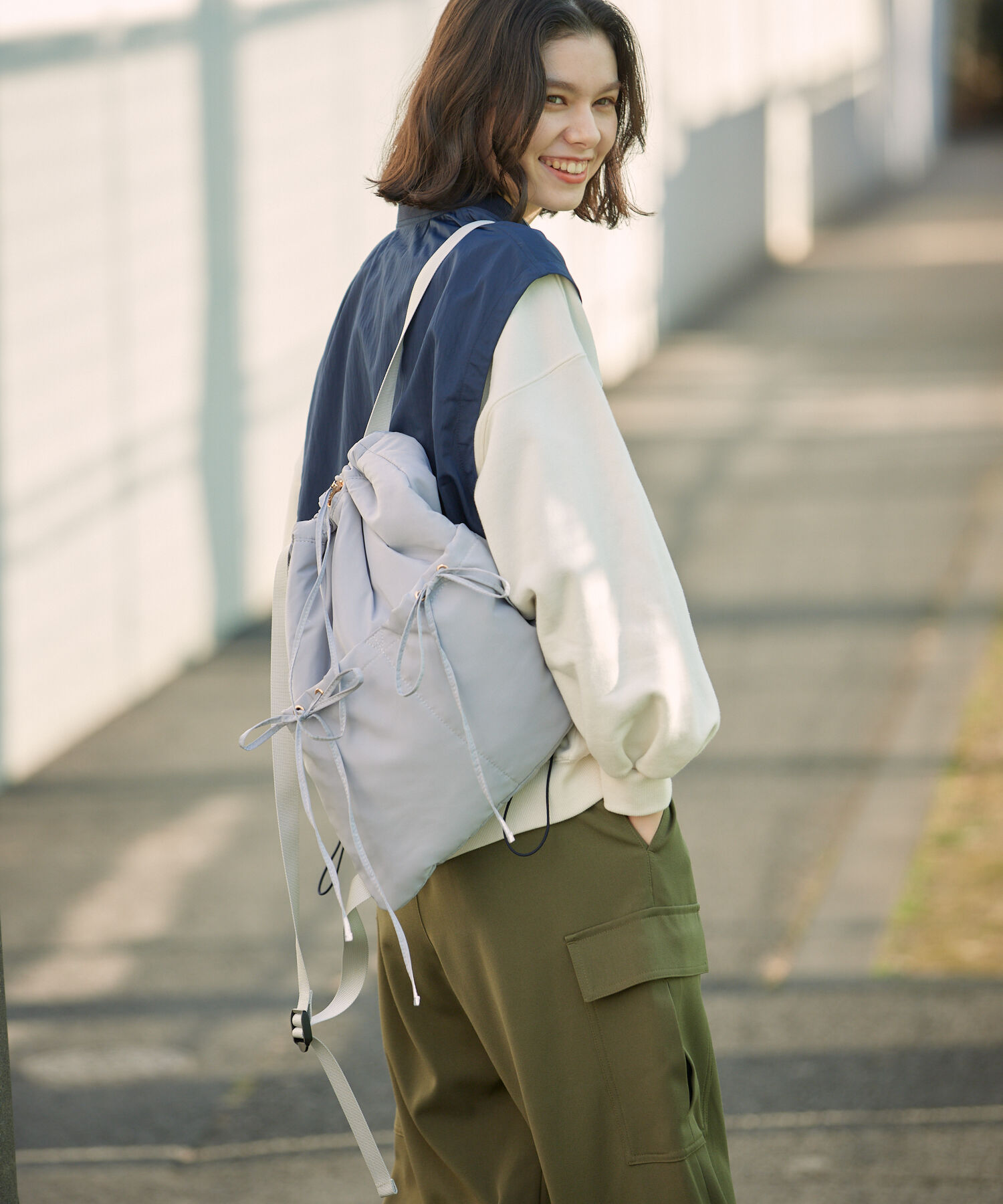 ROPE PICNIC PASSAGE「A4対応・撥水加工/リボンドロストリングナップザック」|リュック|