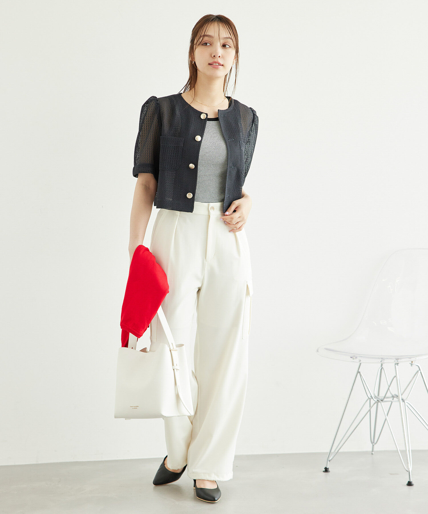 Rope&rsquo;Picnic「【ご好評につき追加生産】カーディジャケット」|ノーカラージャケット|