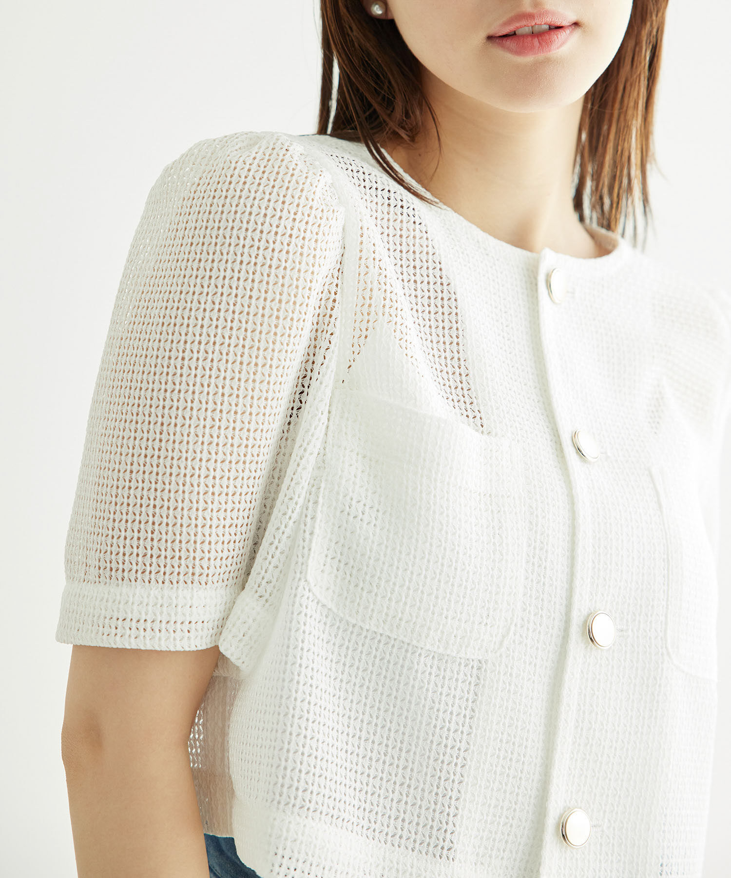 Rope&rsquo;Picnic「【ご好評につき追加生産】カーディジャケット」|ノーカラージャケット|