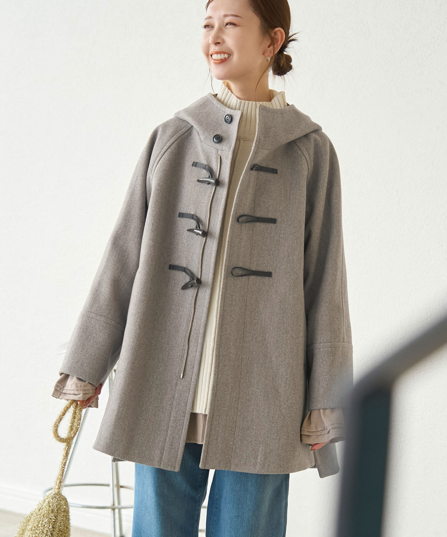 Rope&rsquo;Picnic「ジャージメルトンオーバーダッフルコート」|ダッフルコート|ダークブラウン系(21)