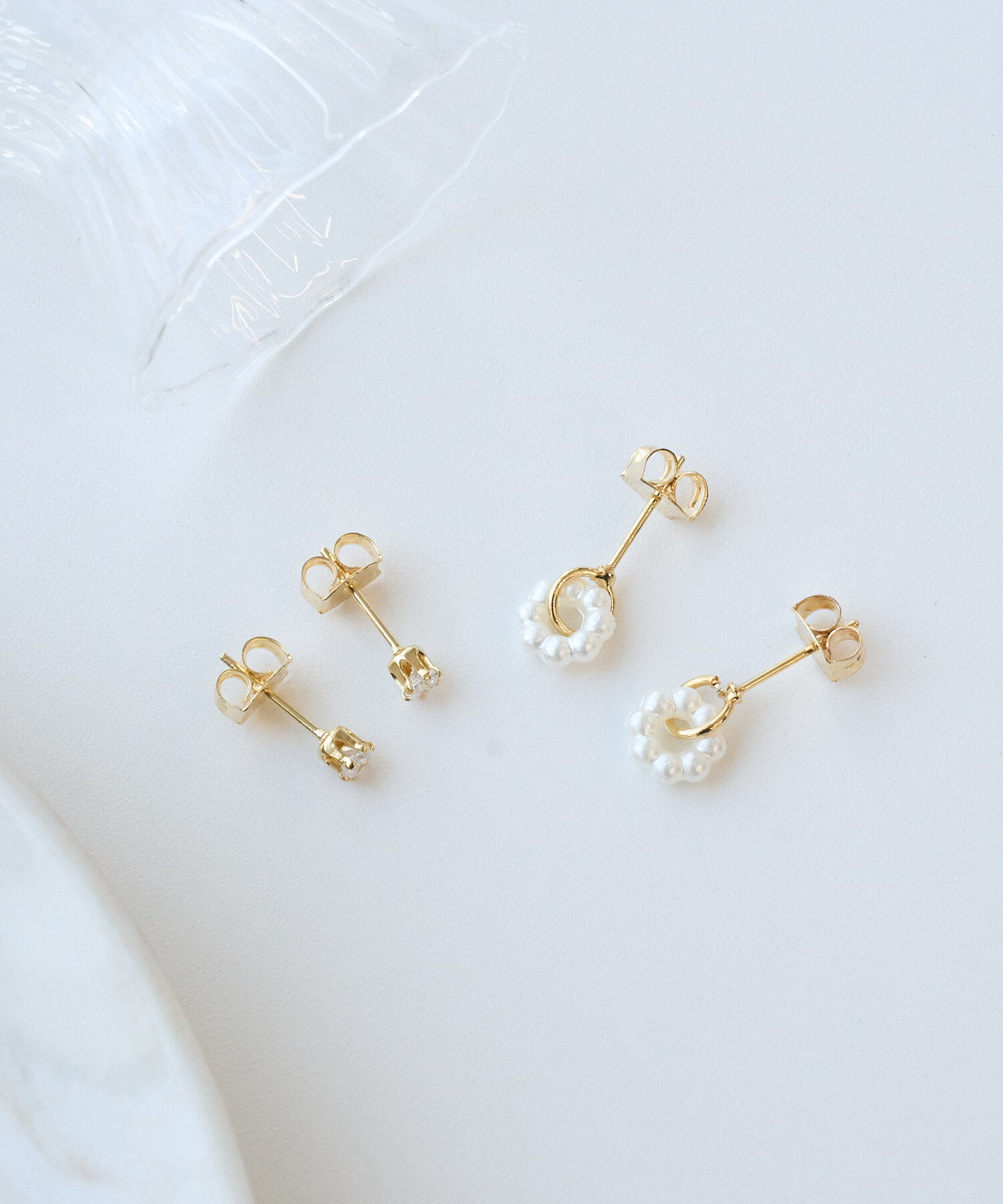 ROPE PICNIC PASSAGE「プチパールサークルセットピアス」|ピアス|ゴールド(90)