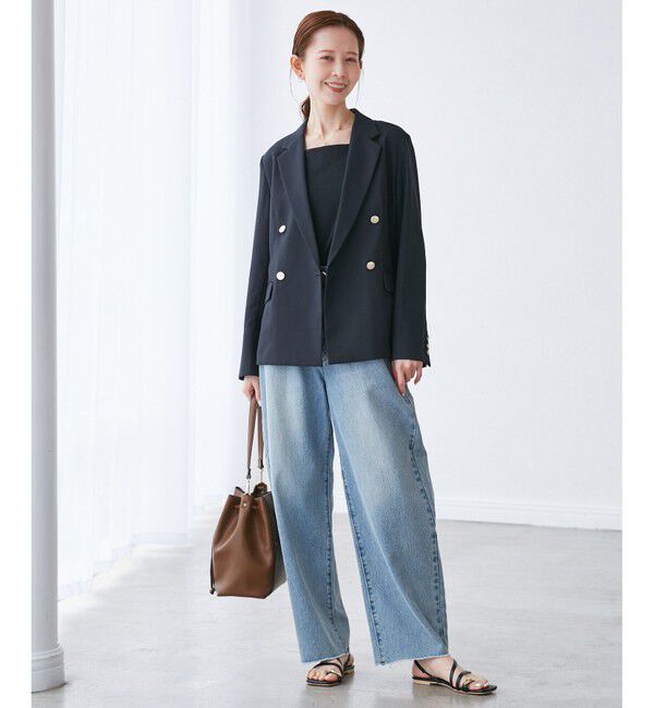 Rope&rsquo;Picnic「【抗菌防臭・接触冷感・UVカット】カナパ金ボタンジャケット/通勤・セットアップ対応」|テーラードジャケット|