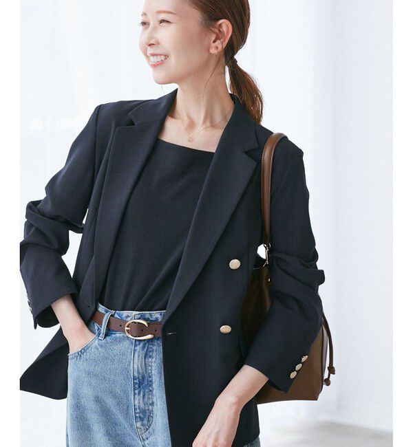 Rope&rsquo;Picnic「【抗菌防臭・接触冷感・UVカット】カナパ金ボタンジャケット/通勤・セットアップ対応」|テーラードジャケット|