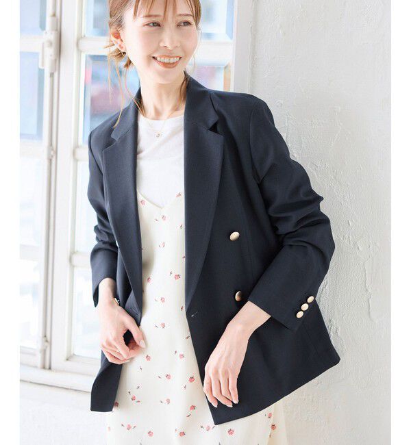 Rope&rsquo;Picnic「【抗菌防臭・接触冷感・UVカット】カナパ金ボタンジャケット/通勤・セットアップ対応」|テーラードジャケット|