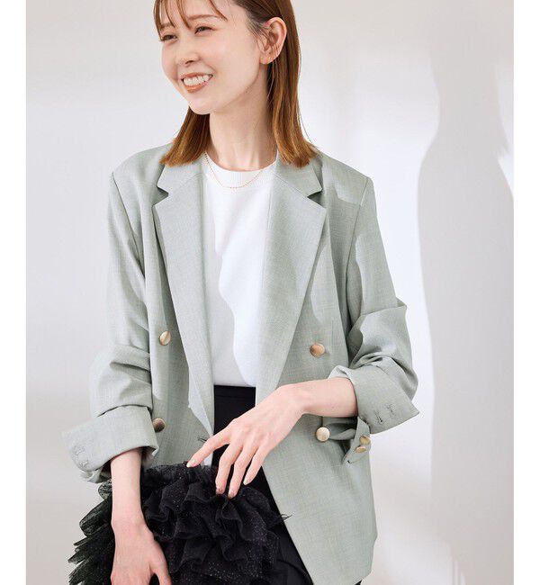 Rope&rsquo;Picnic「【抗菌防臭・接触冷感・UVカット】カナパ金ボタンジャケット/通勤・セットアップ対応」|テーラードジャケット|