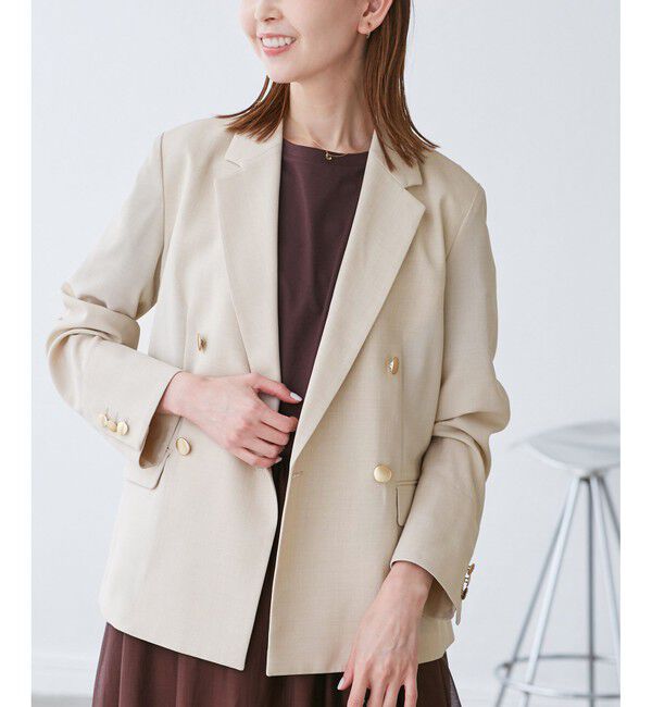 Rope&rsquo;Picnic「【抗菌防臭・接触冷感・UVカット】カナパ金ボタンジャケット/通勤・セットアップ対応」|テーラードジャケット|