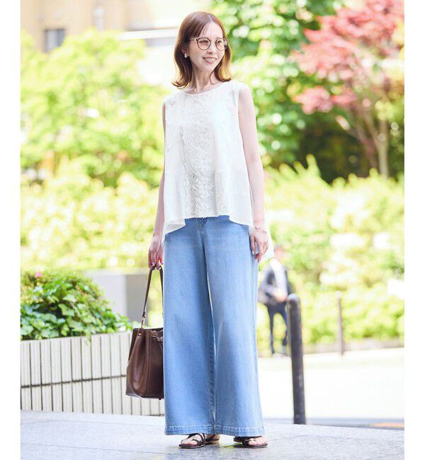 Rope&rsquo;Picnic「3Dレースノースリーブブラウス」|シャツ・ブラウス|