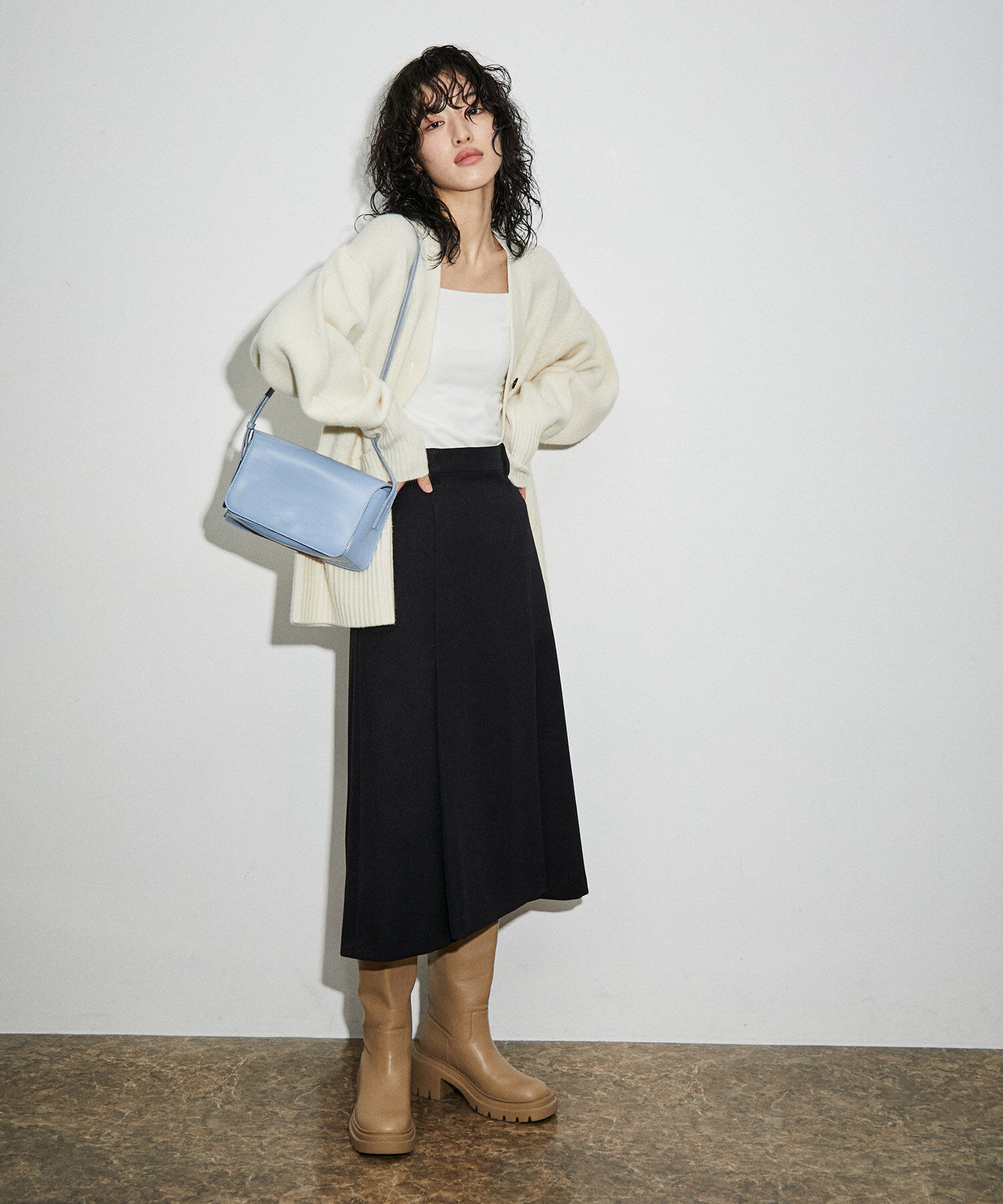 ADAM ET ROPE'「【サステナブル】デザインタックフレアスカート」|スカート|