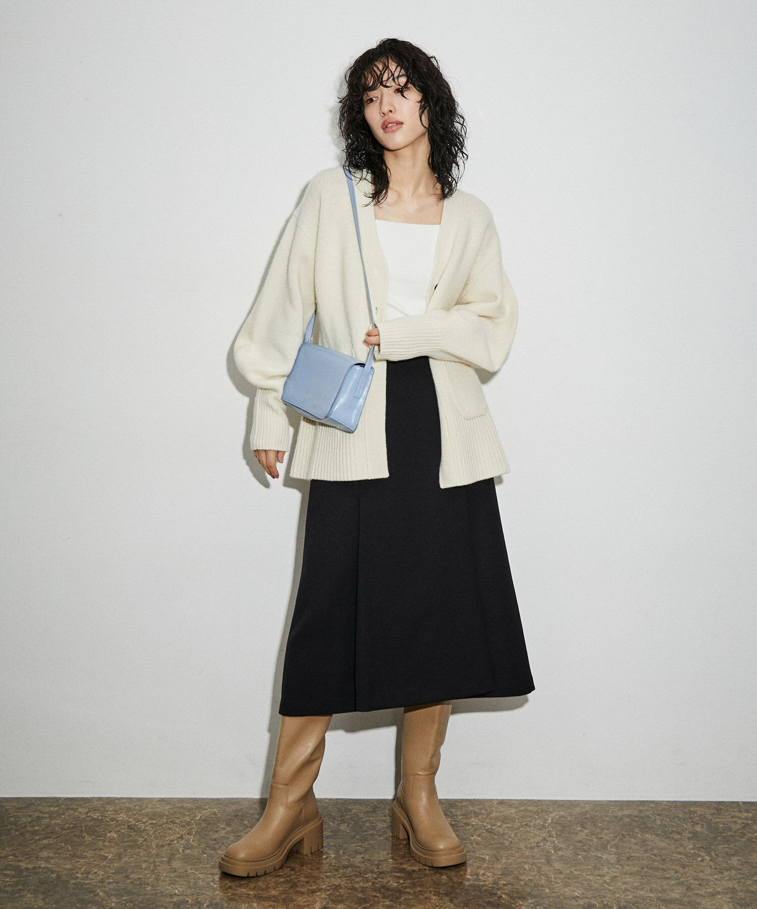 ADAM ET ROPE'「【サステナブル】デザインタックフレアスカート」|スカート|