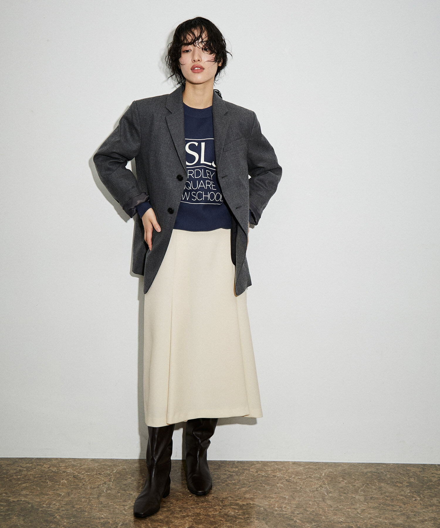 ADAM ET ROPE'「【サステナブル】デザインタックフレアスカート」|スカート|